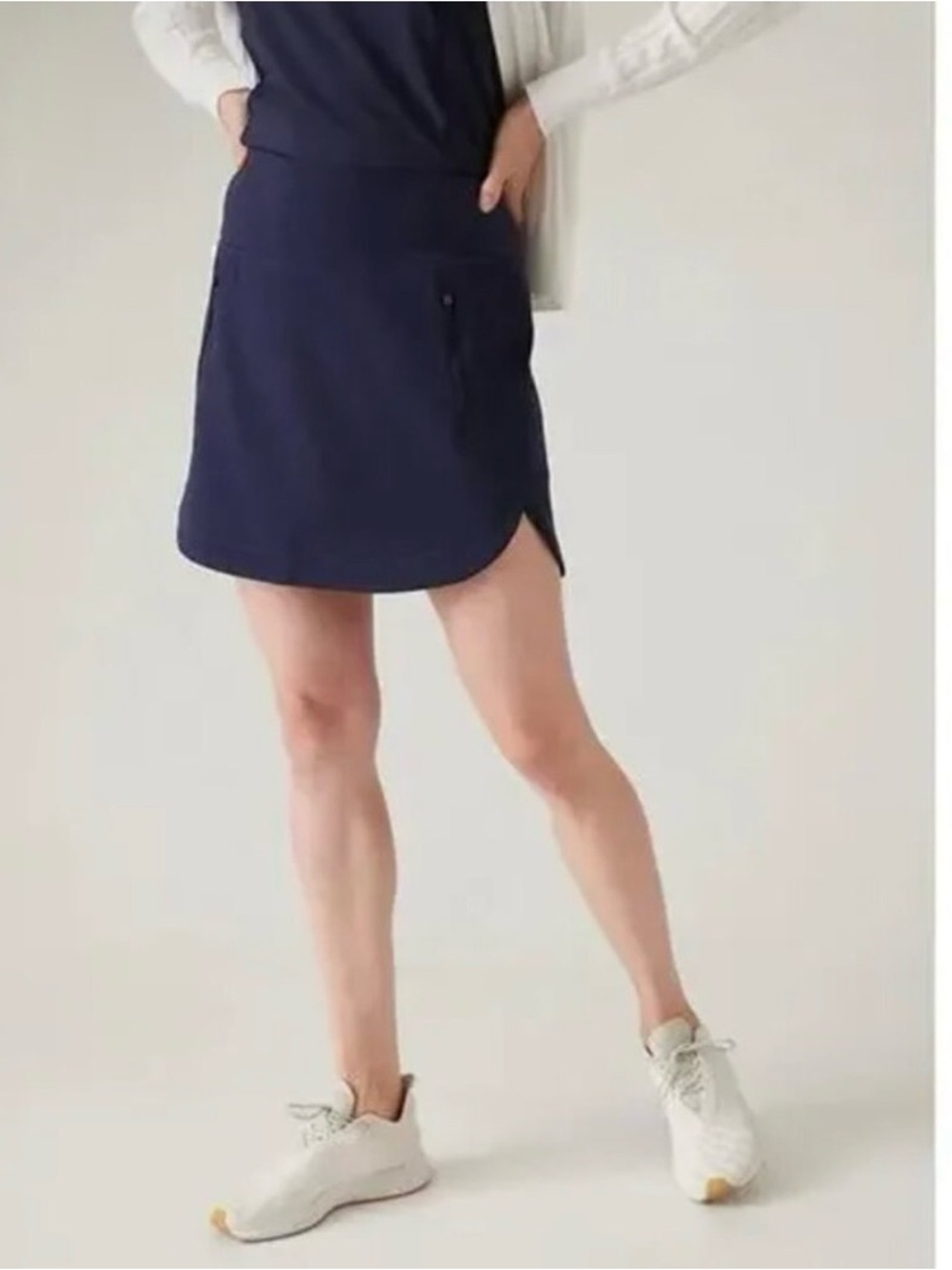 Athleta Fairway Golf Athletic Skort Skirt 16” Navy Blue Size Large - Picture 2 of 10